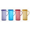 Lot de 4 Carafes Plastique 1,1 L avec Couvercle - Violet Rouge Bleu Jaune