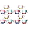 Lot de 12 grandes Tasses en Verre Coloré Dégradé 42 cl Anse - Mugs multicolores