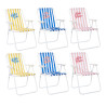 Lot de 6 Chaises Pliantes Extérieur Multicolore Rayures 44 x 52 x 75 cm Gain de Place
