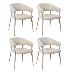 Lot de 4 Fauteuils Beige...