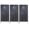 Lot de 3 Panneaux Occultants à Planter en Métal - Eclairage d'ambiance Blanc Froid Solaire Motif Floral - 50 x H 118 cm