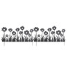 Lot de 2 Bordures Décoratives de Jardin en Métal Noir à Planter 111 x H 65 cm - Motif Fleurs