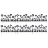 Lot de 6 Bordures Décoratives de Jardin en Métal Noir à Planter 111 x H 65 cm - Motif Fleurs