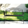 Banc de Jardin en Métal Pliable Noir 2 Places 110 x 56 x 91 cm Style Fer Forgé