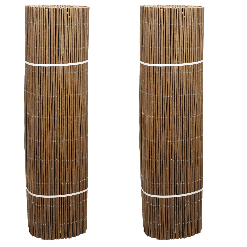 Lot de 2 Brise-Vue en Bois de Saule soit 10 ml x 1 m pour Jardin Balcon Terrasse - Canisse Extérieur Flexible