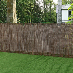 Lot de 2 Brise-Vue en Bois de Saule soit 10 ml x 1 m pour Jardin Balcon Terrasse - Canisse Extérieur Flexible