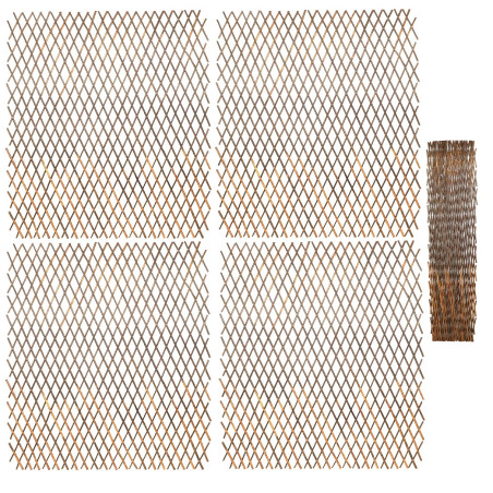 Lot de 4 Treillis Extensibles en Bois de Saule soit 4 x 180 x 120 cm