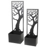 Set de 2 jardinières Panneaux Métal Design Arbre - 35x25xH110 et 30x20xH90cm - Extérieur Intérieur