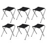 Lot de 6 Tabourets Pliants Aluminium Compact - Noir