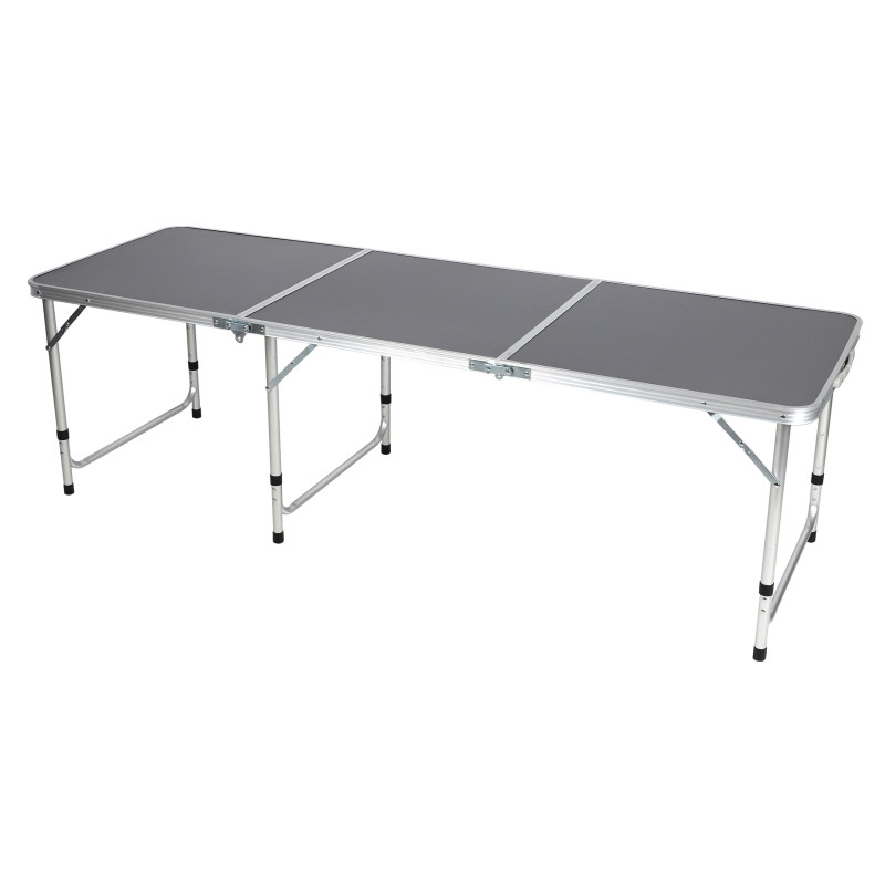 Table de camping pliante aluminium 180 cm - Format valise avec poignée - 6 à 8 personnes