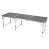 Table de camping pliante aluminium 180 cm - Format valise avec poignée - 6 à 8 personnes