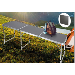 Table de camping pliante aluminium 180 cm - Format valise avec poignée - 6 à 8 personnes