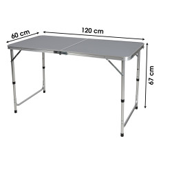 Table de Camping Pliante 120x60 Aluminium- Format Valise Transportable