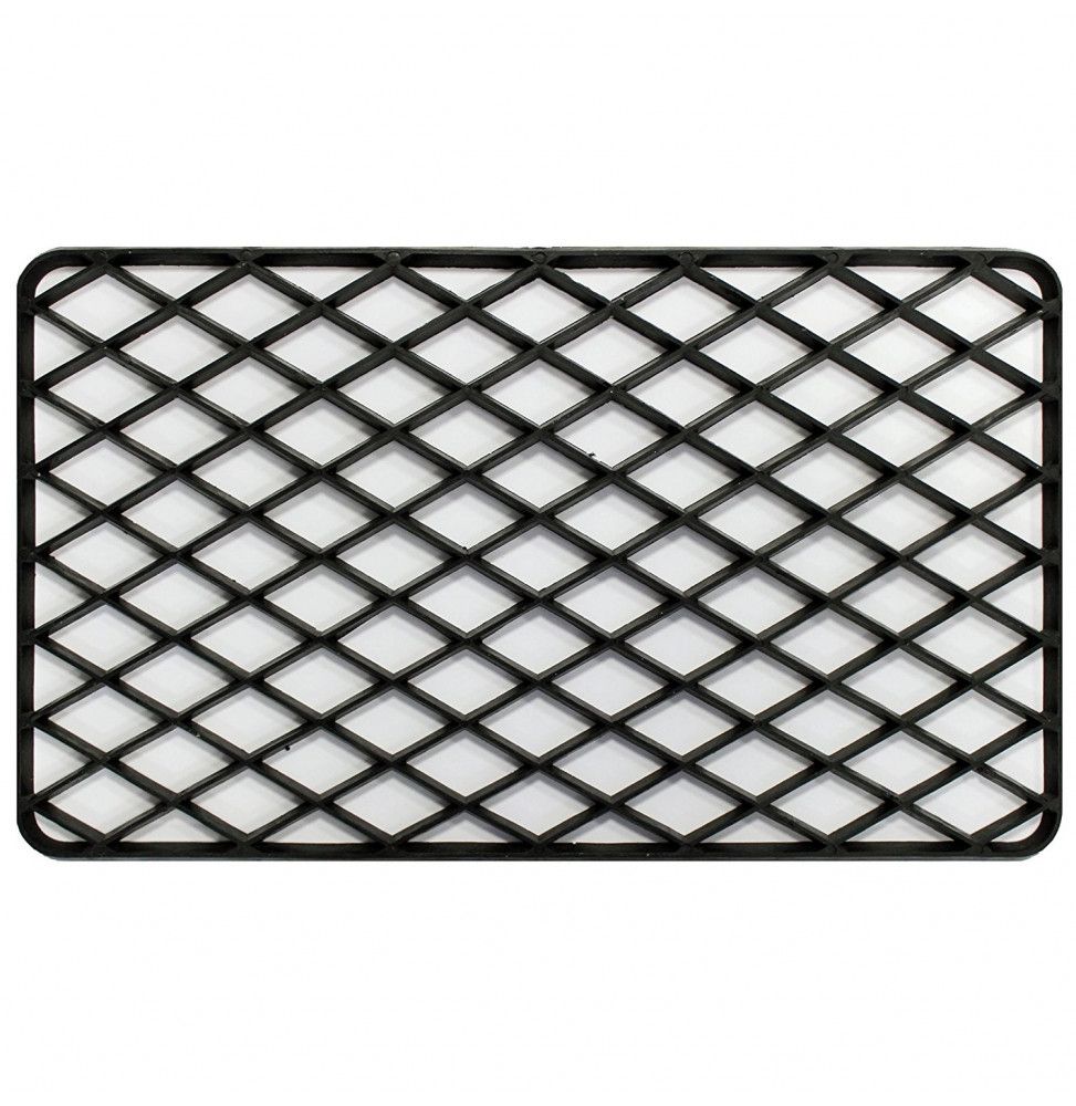 Tapis d\'entrée rectangle - 34 x 58 cm - Grille - Noir