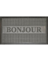 Tapis d'entrée rectangle - 40 x 75 cm - Bonjour- Gris