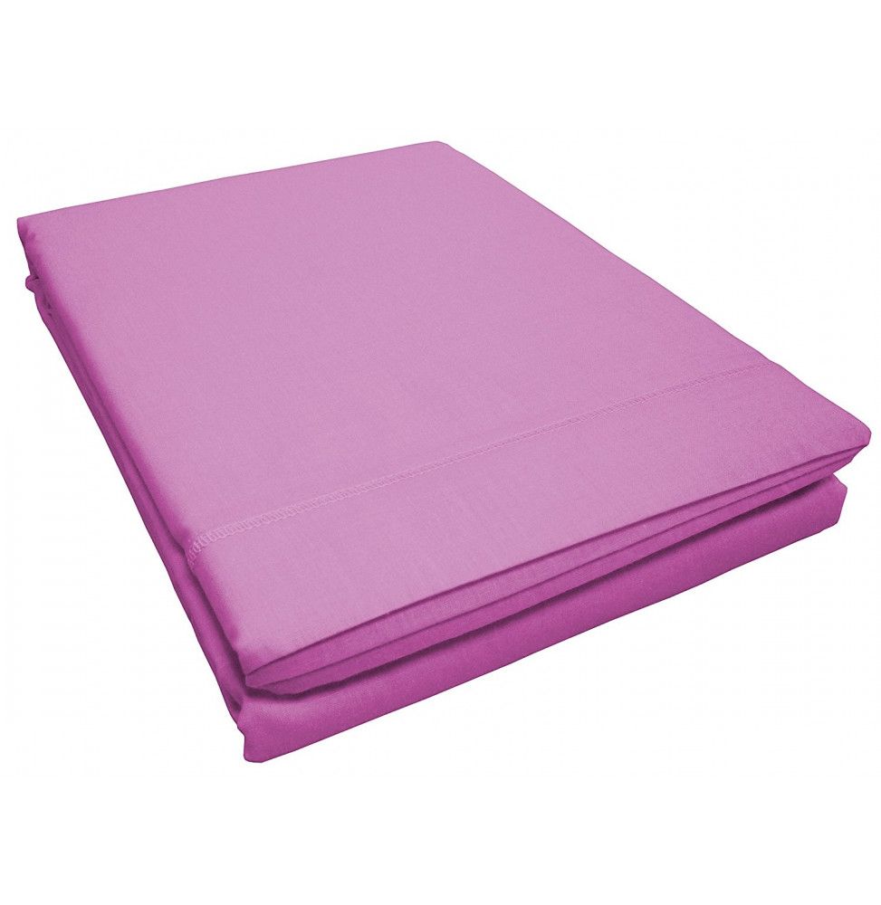 Drap plat 1 personne Lina point bourdon - 57 fils - 180 x 290 cm - Dragée