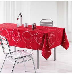 Nappe rectangle imprimé Argent bully - 150 x 240 cm - Polyester - Rouge