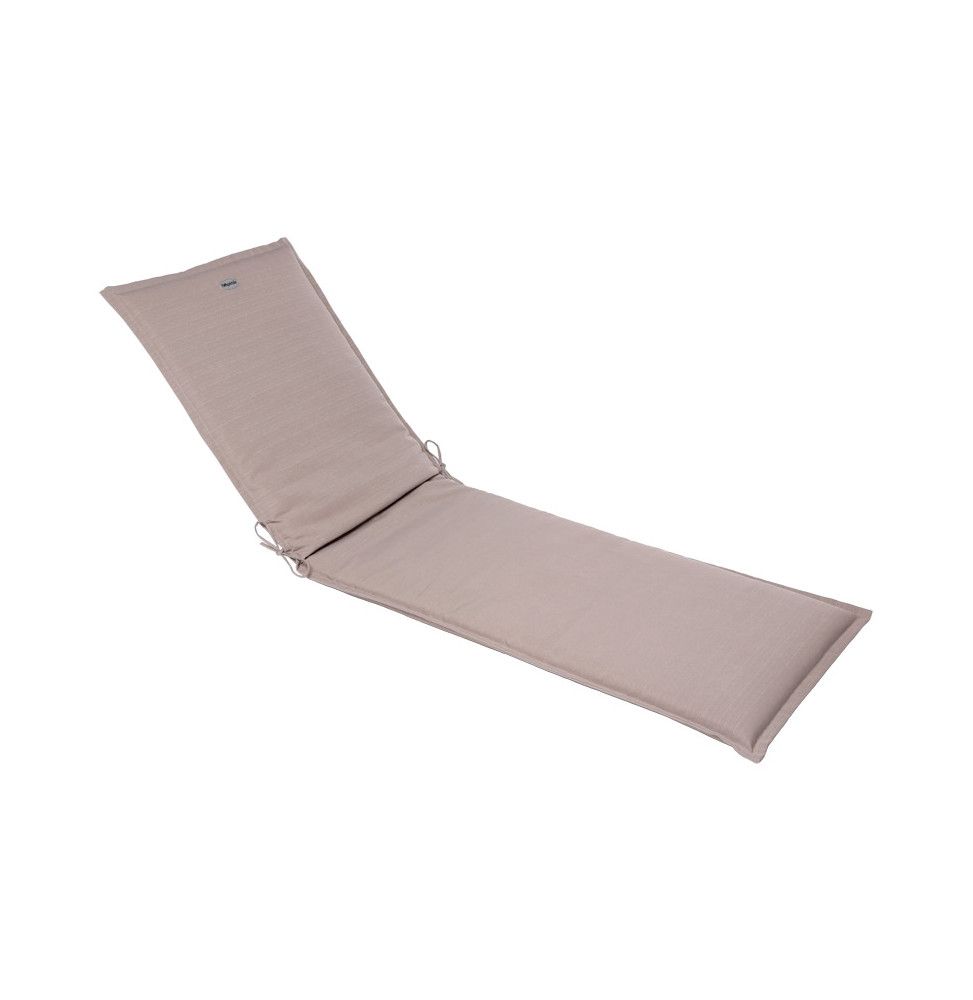 Coussin de transat - 190 x 60 cm - Polyester et mousse PU - Taupe