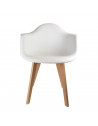 Fauteuil scandinave pour enfant - 41.50 cm x 41 cm x 57 cm - Polypropylène et hêtre - Blanc