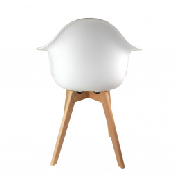 Fauteuil scandinave pour enfant - 41.50 cm x 41 cm x 57 cm - Polypropylène et hêtre - Blanc