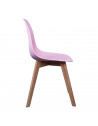 Chaise scandinave pour enfant - 30.50 cm x 36.50 cm x 56.50 cm - Polypropylène et hêtre - Rose