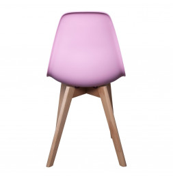 Chaise scandinave pour enfant - 30.50 cm x 36.50 cm x 56.50 cm - Polypropylène et hêtre - Rose