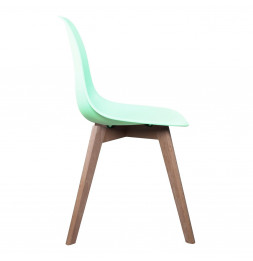 Chaise scandinave pour enfant - 30.50 cm x 36.50 cm x 56.50 cm - Polypropylène et hêtre - Vert
