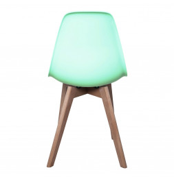 Chaise scandinave pour enfant - 30.50 cm x 36.50 cm x 56.50 cm - Polypropylène et hêtre - Vert