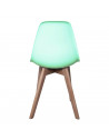 Chaise scandinave pour enfant - 30.50 cm x 36.50 cm x 56.50 cm - Polypropylène et hêtre - Vert