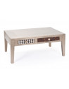 Table basse Noida 2 tiroirs - 110 x 70 x 45 cm - Métal - Gris