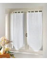 Paire voilages pompon passants - Luminea - 60 x 160 cm - Blanc