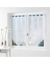 Paire voilage pompon passants - Salina - 60 x 90 cm - Blanc
