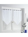 Paire voilage pompon passants - Lissea - 60 x 160 cm - Blanc