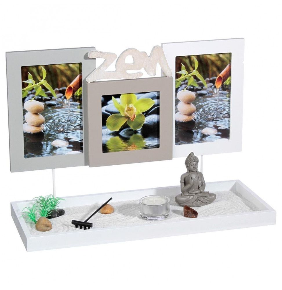 Jardin zen avec cadres photos - L 36.5 cm x l 15 cm