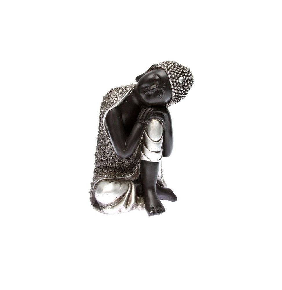 Statuette de bouddha assis de côté - Hauteur 28 cm - Décoration d\'intérieur zen