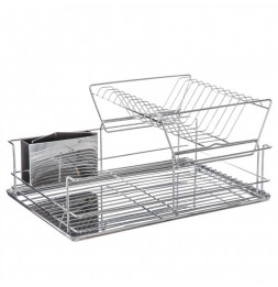 Egouttoir 2 niveaux - 47 x 32 x 24 cm - Inox - Cuisine