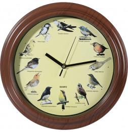 Horloge aux voix d'oiseaux - 33 cm - Plastique