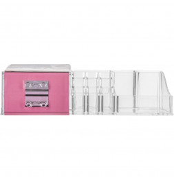 Organiseur make-up 17 compartiments - 30,5 x 15,3 x 9 cm - Polystyrène transparent