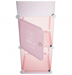 Rangement colonne - 34 x 140 x 32 cm - Rose