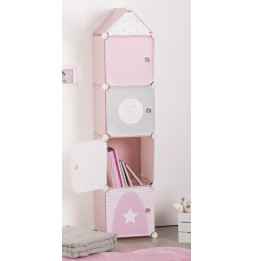 Rangement colonne - 34 x 140 x 32 cm - Rose