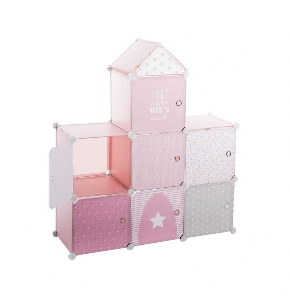 Rangement en forme de château - 94,5 x 32 x 109 cm - Rose