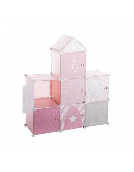 Rangement en forme de château - 94,5 x 32 x 109 cm - Rose