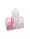 Rangement en forme de château - 94,5 x 32 x 109 cm - Rose