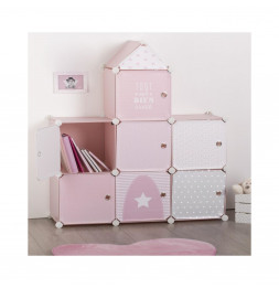 Rangement en forme de château - 94,5 x 32 x 109 cm - Rose