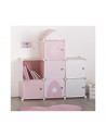 Rangement en forme de château - 94,5 x 32 x 109 cm - Rose