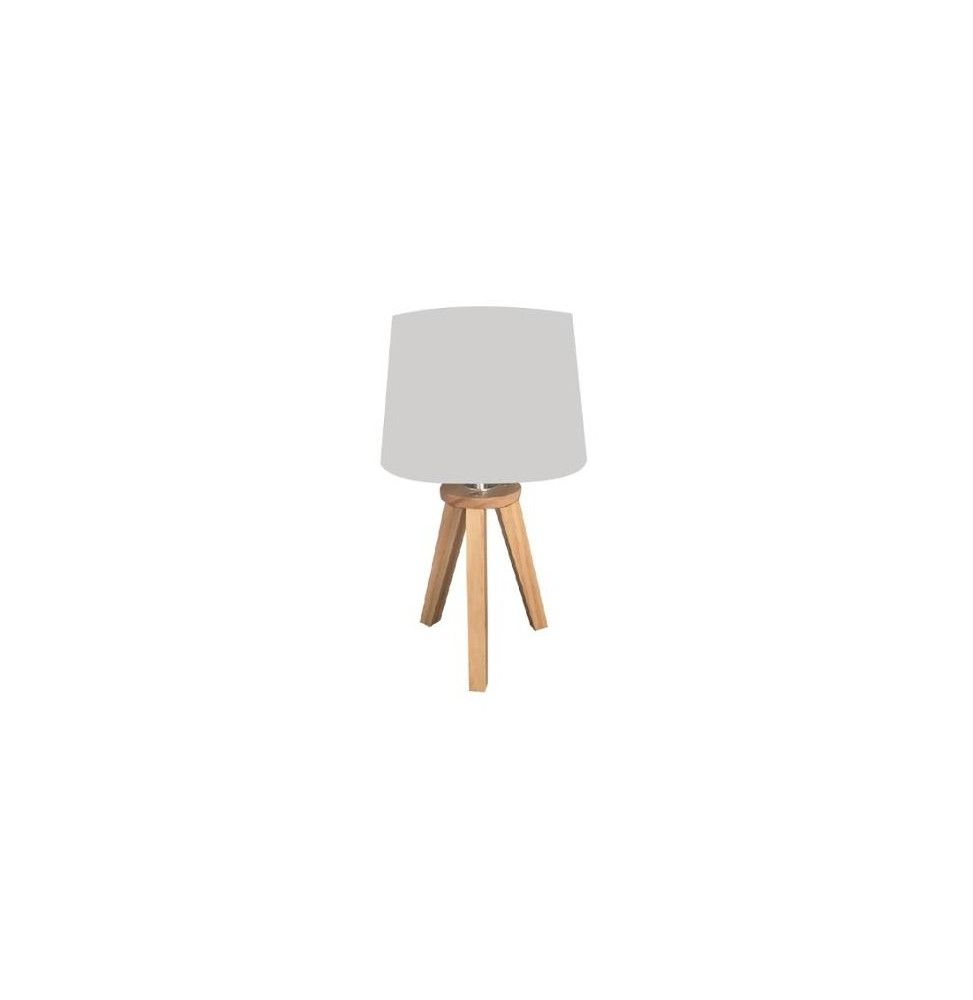 Lampe 3 pieds - 18,5 x 31 x 18,5 cm - Bois - Gris