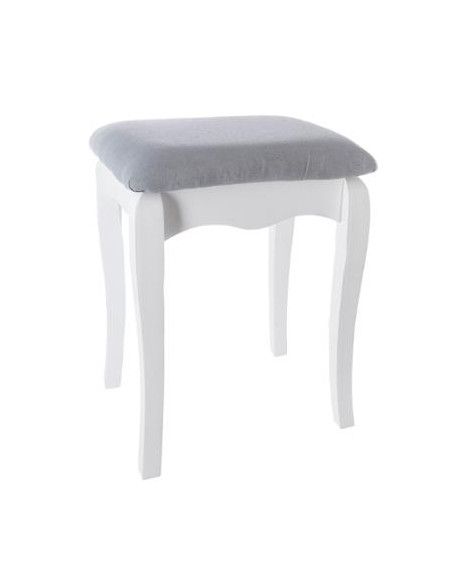 Tabouret pour coiffeuse Aurell - 35 x 28 x 45 cm - MDF - Blanc