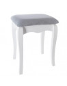 Tabouret pour coiffeuse Aurell - 35 x 28 x 45 cm - MDF - Blanc