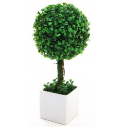 Boule de buis - Plante artificielle avec pot en céramique - D 18 cm