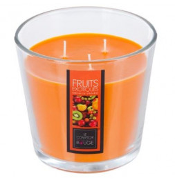 Bougie parfumée aux fruits exotiques - 13,5 x 12,5 cm - Verre - Orange